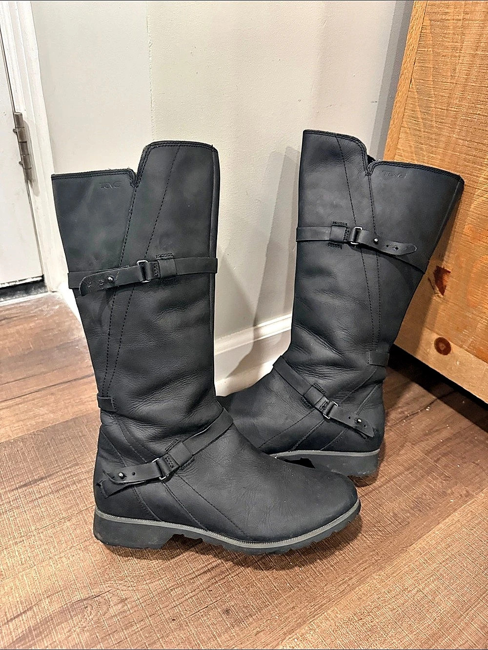 Teva de la vina Leather Black Waterproof Boots